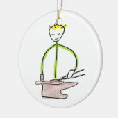 Farrier Stickman Keramisch Ornament (Links)