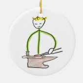 Farrier Stickman Keramisch Ornament (Achterkant)