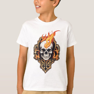 Farsi Flaming Skull Graphic Kinder T-shirt
