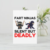 Fart Ninjas Silent, maar Dodelijk Feestdagenkaart (Staand voorkant)