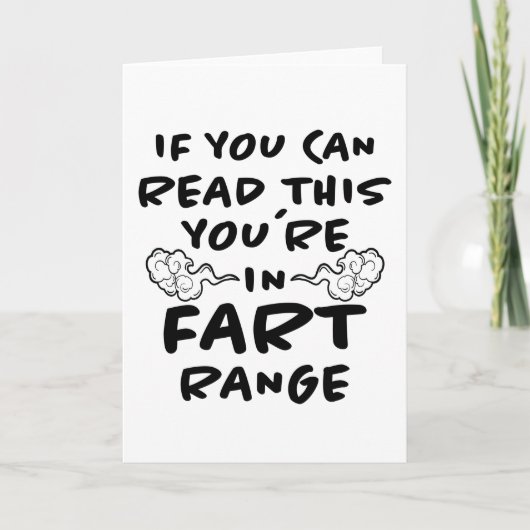 Fart Range Funny Gezegde Fun Bloating Farting Gift Kaart (Voorkant)