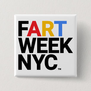 Fart Week NYC™ Knop Vierkante Button 5,1 Cm