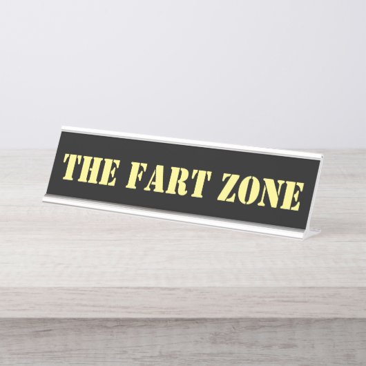 Fart Zone Gag Desk Nom Plaque (Devant)