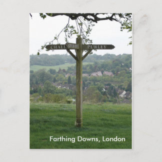 Farthing Downs Signpost, Londen Briefkaart