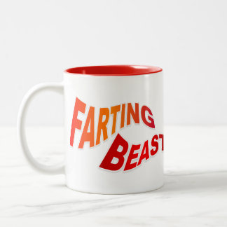 FARTING BEAST - hilarische humor Tweekleurige Koffiemok