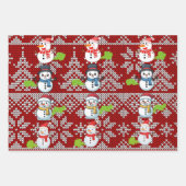 Farting Christmas Snowmen Pattern Inpakpapier Vel (Voorkant 2)