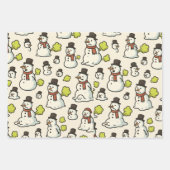 Farting Christmas Snowmen Pattern Inpakpapier Vel (Voorkant)