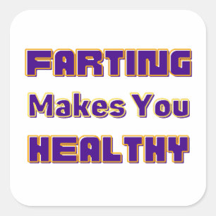 Farting Health Vierkante Sticker
