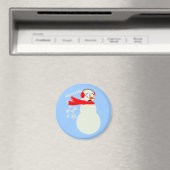 Farting Snowman Cartoon Magneet (Insitu (Vaatwasser))