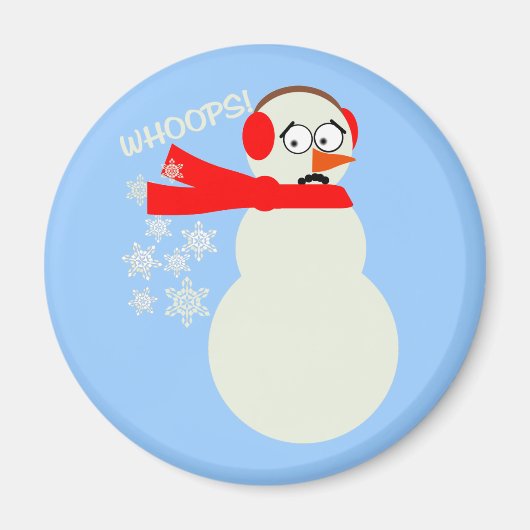 Farting Snowman Cartoon Magneet (Voorkant)
