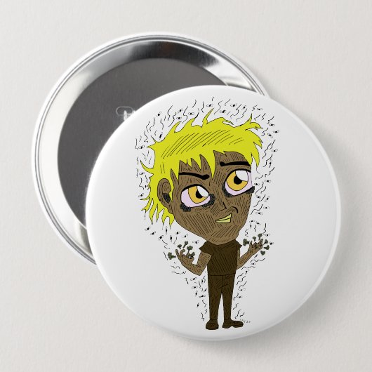 Farty Fingers Chibi Ronde Button 4,0 Cm (Voorkant /achterkant)
