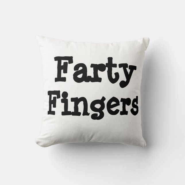 Farty Fingers Kussen (Voorkant)