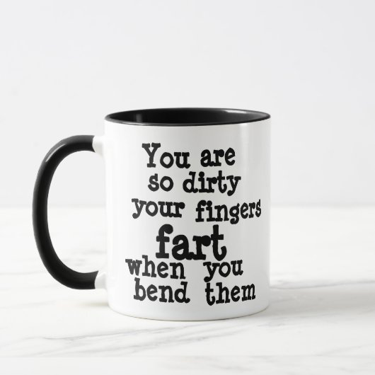 Farty Fingers ligne Café Mug (Gauche)