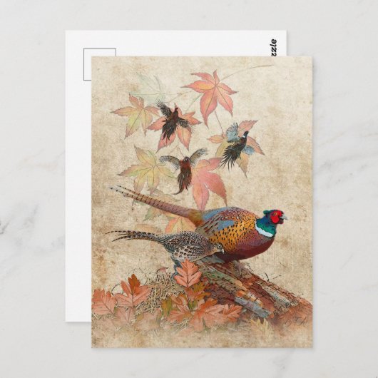 Fasant tapestry acrylprint briefkaart (Voorkant / Achterkant)