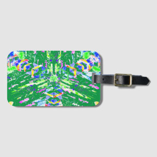 Fascinerende digitale kunst in heldere kleuren bagagelabel