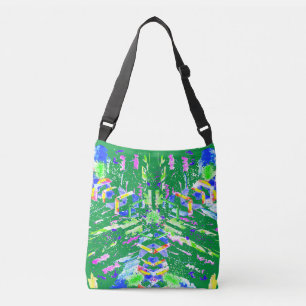 Fascinerende digitale kunst in heldere kleuren crossbody tas