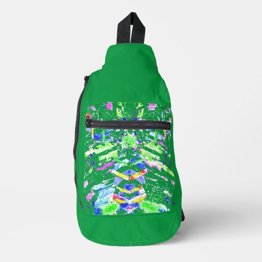 Fascinerende digitale kunst in heldere kleuren sling bag (Voorkant)