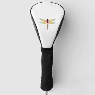 Fascinerende iriserende tekening van een libel golfheadcover