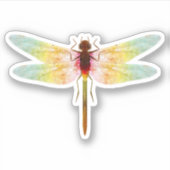 Fascinerende iriserende tekening van een libel sticker (Voorkant)