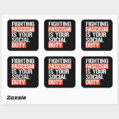 Fascisme bestrijden is uw plicht vierkante sticker (Vel)