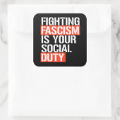 Fascisme bestrijden is uw plicht vierkante sticker (Tas)