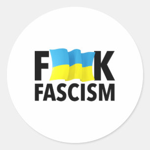 Fascisme - Gecensureerd met Oekraïense vlag Ronde Sticker