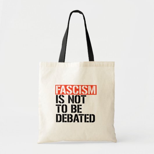 Fascisme is geen onderwerp van discussie tote bag (Voorkant)