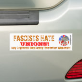 fascisten haten vakbonden bumpersticker (Op auto)