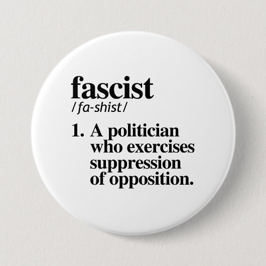 fascistische definitie ronde button 7,6 cm (Voorkant)