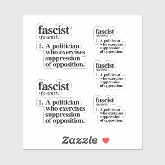 fascistische definitie sticker (Vel)