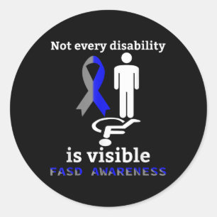 Fasd awareness foetale alcoholspectrumstoornis SUP Ronde Sticker