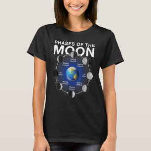 Fasen van de maanfase ruimte t-shirt