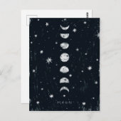 Fasen van de maankaart briefkaart (Voorkant / Achterkant)