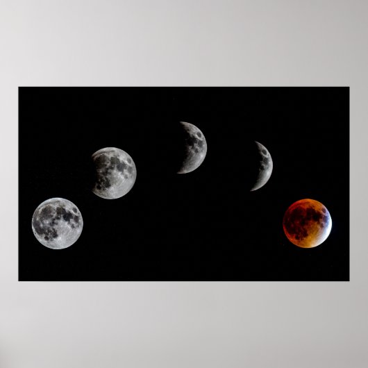 Fasen van de Super Blood Moon Poster (Voorkant)