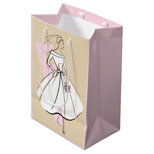 Fashion Bride Natural cadeautas midden roze (Voorkant Gekanteld)
