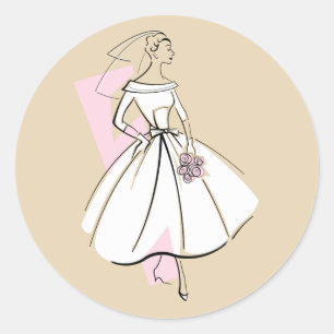 Fashion Bride Neutral autocollant rond