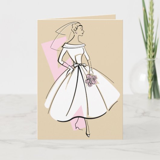 Fashion Bride Neutral beige carte de voeux (Devant)