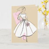 Fashion Bride Neutral beige carte de voeux (Fleur jaune)