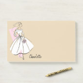 Fashion Bride Neutral Nom post-it notes (Sur un bureau)