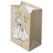 Fashion Bride Neutral Sac cadeau texte moyen (Devant Angle)