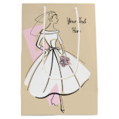 Fashion Bride Neutral Sac cadeau texte moyen (Dos)