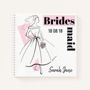 Fashion Bride Pink Bridesmaid carnet carré