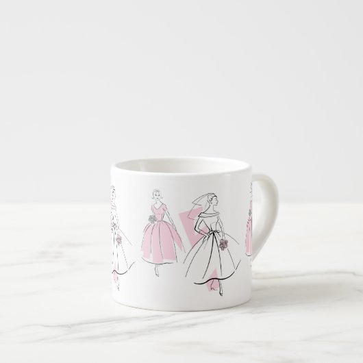 Fashion Bride Pink Bridesmaid mug espresso (Devant droit)