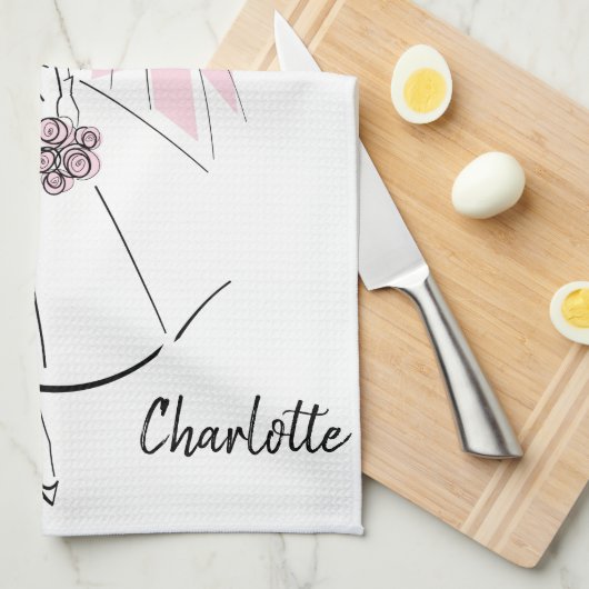 Fashion Bride Pink Group Bride serviette de cuisin (Quart Plié)