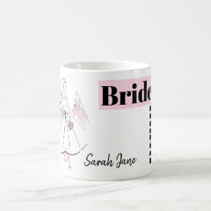 Fashion Bride Pink Group Bridesmaid Nom tasse
