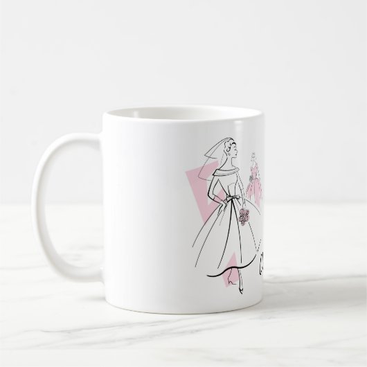 Fashion Bride Pink Group Mariée Nom de la mug (Gauche)