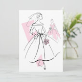 Fashion Bride Pink Group nuptiale invitation (Debout devant)