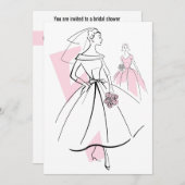 Fashion Bride Pink Group nuptiale invitation (Devant / Derrière)