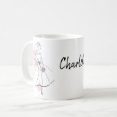 Fashion Bride Pink Name mug (Devant gauche)