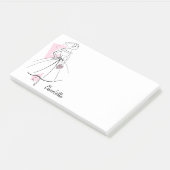 Fashion Bride Pink Nom post-it notes (Incliné)
